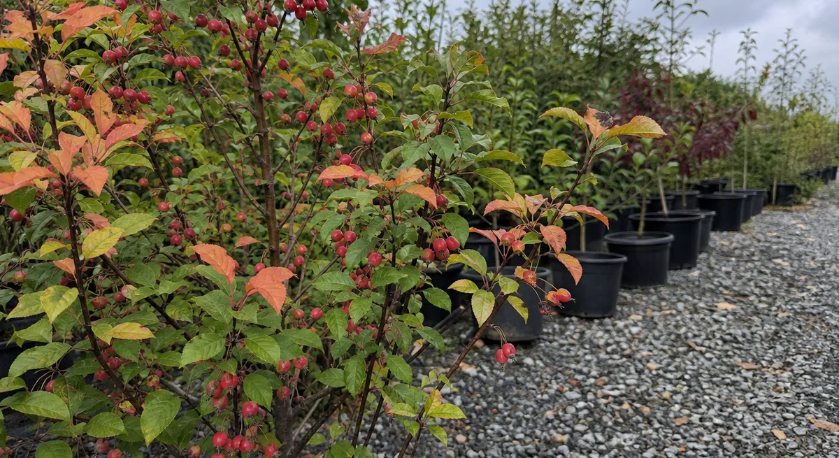Product photography of Crabapple Trees for Zone 4: Best Trees, Growing Tips & Care Guide, professional studio lighting, clean white background, 16:9 aspect ratio, centered composition with space above...