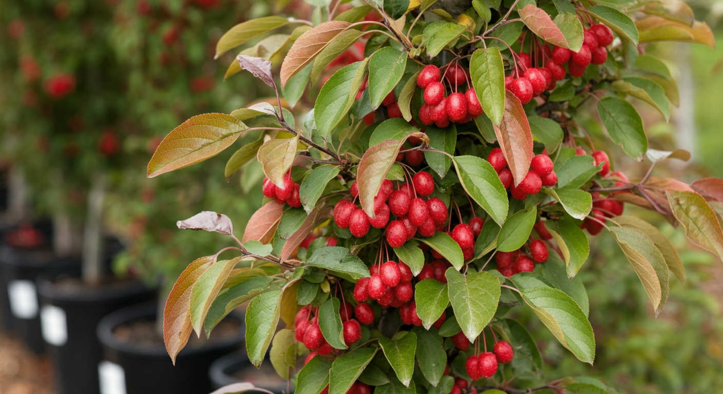 Product photography of Crabapple Trees for Zone 4: Best Trees, Growing Tips & Care Guide, professional studio lighting, clean white background, 16:9 aspect ratio, centered composition with space above...